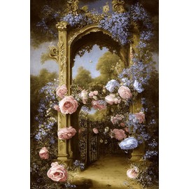 MEHOFOND 5x7ft Vintage Oil Painting Photography Backdrop European Style Flower Background Adult Child Pregnant Woman Newborn Art Portrait Photo Wedding Birthday Party Decor Banner Studio Supplies