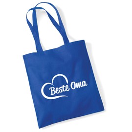 Huuraa Tote Bag Beste Oma Herz Geschenk 10 Liter Bright Royal Baumwolle Beste Oma Mitbringsel