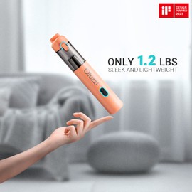 Ofuzzi Day - H8 Apex Cordless Handheld Vacuum Cleaner, 30AW Powerful Suction, 1.2lbs Lightweight, 120ml Dust Cup, Dual Filtration, 30 Mins Runtime, Mini Vacuum for Pet, Home, Narrow Spaces(Orange)
