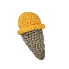 Cat Toy, Catnip Toy, Ice Cream Cat Toy, Crocheted, Interactive Toys for Cats, Cat Kicker Toy, Handmade Cat Toy, 6" H (Mango)