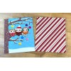 Handmade Christmas Owls in a Tree Front/Back Cover Set 4