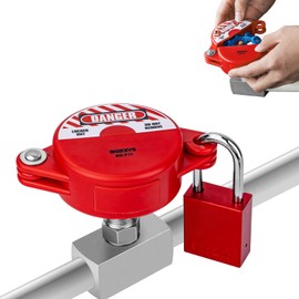 BOZZYS Red Faucet Locks Outdoor with Aluminum Padlock | Fit 1 to 2-1/2 in Gate Valve Knob Lockout Loto Lock Cover(ABS) | for Water Spigot & Propane Tank | OSHA Compliant