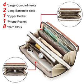 SENDEFN Crossbody Phone Bag for Women Travel Cross Body Bag Leather Waterproof with Adjustable Strap Multiple Pockets Card Slots