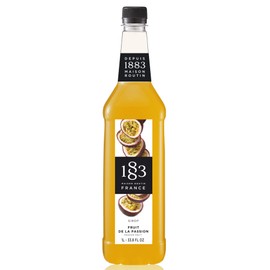 1883 Passion Fruit Syrup - Flavored Syrup for Hot & Iced Beverages - Gluten-Free, Vegan, Non-GMO, Kosher, Preservative-Free, Made in France | Plastic Bottle 1 Liter (33.8 Fl Oz)