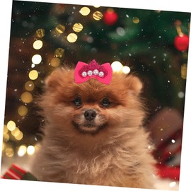 BESPORTBLE 10pcs Pet Head Puppy Hair Accessories for Pets Dog Hair Ties Dog Hair Bows with Rubber Bands Cute Dog Bows Dog Hair Bows for Small Dogs Dog Bows with Rubber Bands Polyester