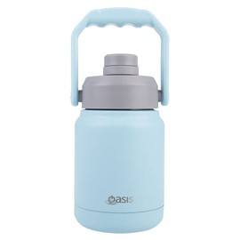 Oasis Stainless Steel Double Wall Insulated Mini Jug W/Carry Handle 1.2L - Island Blue