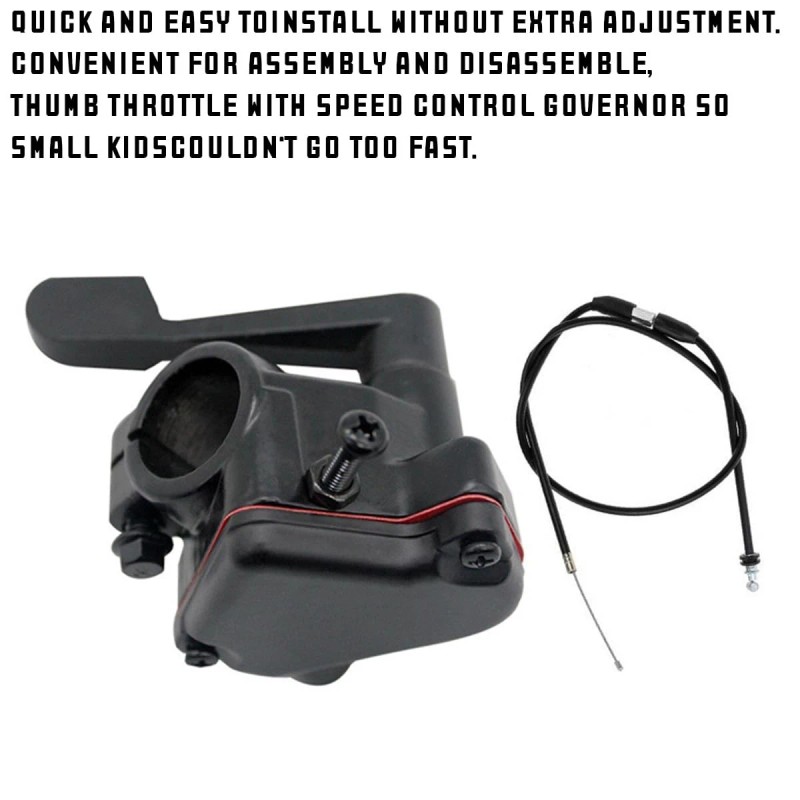 Zipelo 7/8" Thumb Throttle Kit with Cable - Aluminum for