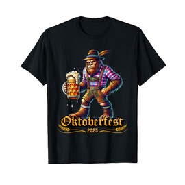 German Bigfoot Sasquatch Lederhose Funny Oktoberfest 2025 T-Shirt