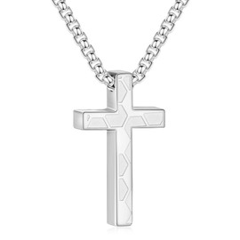 Aretas Football Gifts for Boys Children Men Football Cross Pendant Chain with 16-24 Inch Stainless Steel Silver Gold Black Cross Necklace Jewellery Gifts, Stainless Steel, No Gemstone