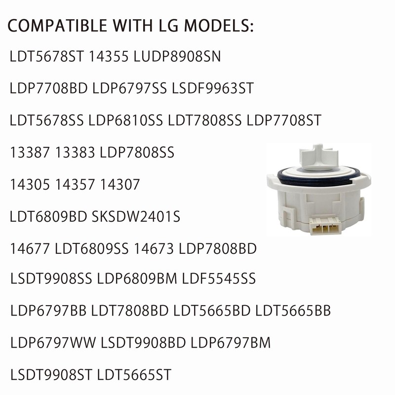 Dishwasher Drain Pump ABQ75742501 Replacement, Compatible with LG LDFN4542W LDT5678ST