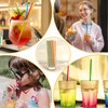 1000 Pcs Colorful Disposable Drinking Plastic Straws Bulk, Long Straight