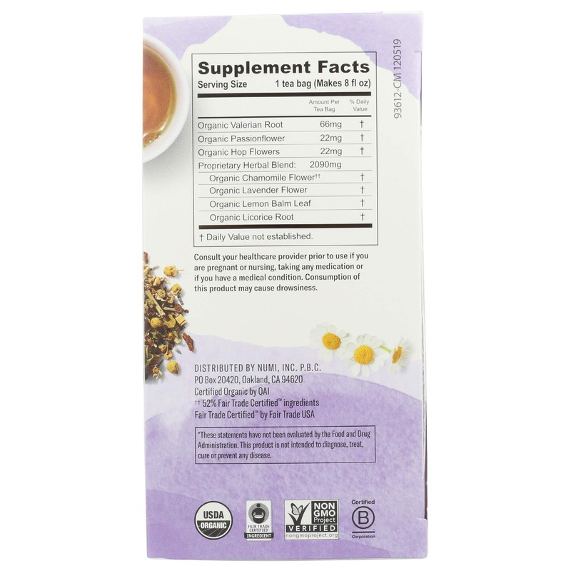 NUMI Organic Sweet Slumber Herbal Tea, 1.24 OZ