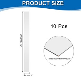 sourcing map 304 Stainless Steel Shims, 12 Inch x 1 Inch x 0.024 Inch Metal Strips Shim Sheet Filler Trim Flat Metal Plate for Home Kitchen Trim Gap Filler 10Pcs