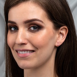 Namana Small Earrings for Women and Girls, 925 Sterling Silver Huggie Hoop Earrings for Women with White or Coloured Zirconia Stones, Sterling Silver, Cubic Zirconia