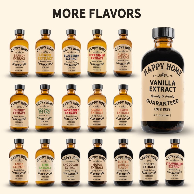 Happy Home Pure Vanilla Extract- Certified Kosher, 4 oz.