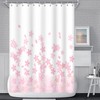 Umpoo Pink Floral Bathroom Shower Curtain Cherry Blossom Dreamy Flowers