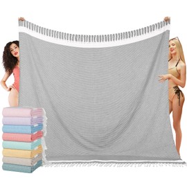 Oversized Turkish Beach Towel Blanket XXL Cotton Sandproof Towels Boho Woven Extra Large Big Sand Free Giant Throw Thick Blankets Huge Quilt XL Picnic Camping Necessities Cloud For Adult Gifts