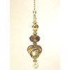 Gold Heart with Copper Bronze Glass Ceiling Fan Pull Chain