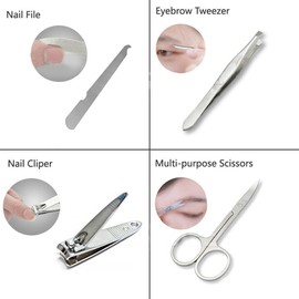 TooToo 7PCS Manicure Pedicure Set Stainless Nail Clippers Kit Cuticle Grooming Case (Pink)