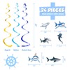 WERNNSAI Shark Party Hanging Swirls – 24 PCS Ocean Shark