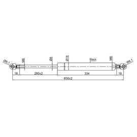 Generic Universal Gas Struts Spring Eyelet | 100-1000 Newton | Length Options 200 mm to 900 mm | Heavy-Duty | Lift Support System (650MM, 700 N)