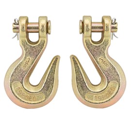 2 PCS 3/8" Chain Hooks, Grade 70 Heavy Duty Clevis Grab Hook for Trucking Towing & Industrial Chains-26,000 lb Load Capacity