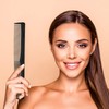 12 Peines de Peluquería de Plástico Negro, Peines de Dientes