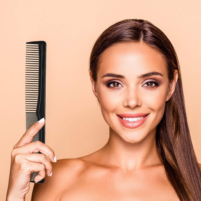 12 Peines de Peluquería de Plástico Negro, Peines de Dientes