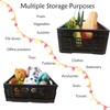 KINGSUSLAY 4-Pack Plastic Storage Crates,20L Foldable Baskets,Collapsible Crates, Storage Baskets