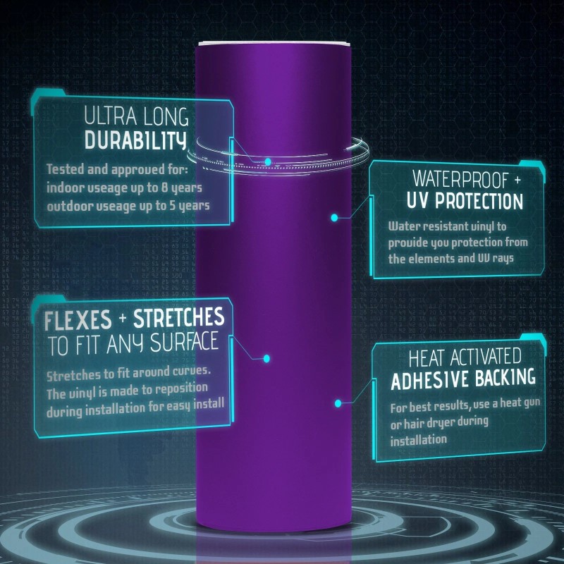Solutions 60" x 120" Inch Purple Satin Matte Chrome Metallic
