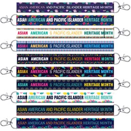 Ecally 150 Pcs AAPI Lanyard Keychains Gifts Bulk Asian American and Pacific Islander Heritage Month Lanyard Gifts Pacific Islander Heritage Month for Party Favors Supplies