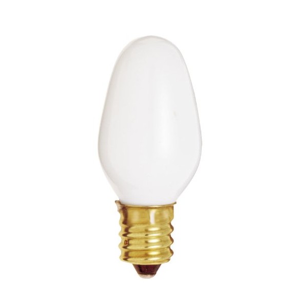 Satco S4726 120V 4/Card Candelabra Base 7-Watt 7C7 Night Light Bulb, White
