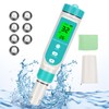WADEO TDS Meter, 7 in 1 Water Tester for PH/TDS/EC/salinity/S.G/ORO/Temperature,