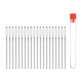 HARFINGTON 20pcs Large Eye Blunt Sewing Needles 2mm Dia Darning Needles Stainless Steel Tapestry Needles Yarn Knitting Needles with Storage Tube for Crocheting, Leather Working, 2.76Inch