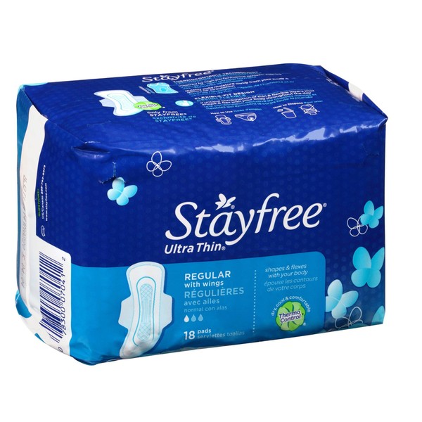 Stayfree Reg Ult Thn W/Wn Size 18ct Pack of 5
