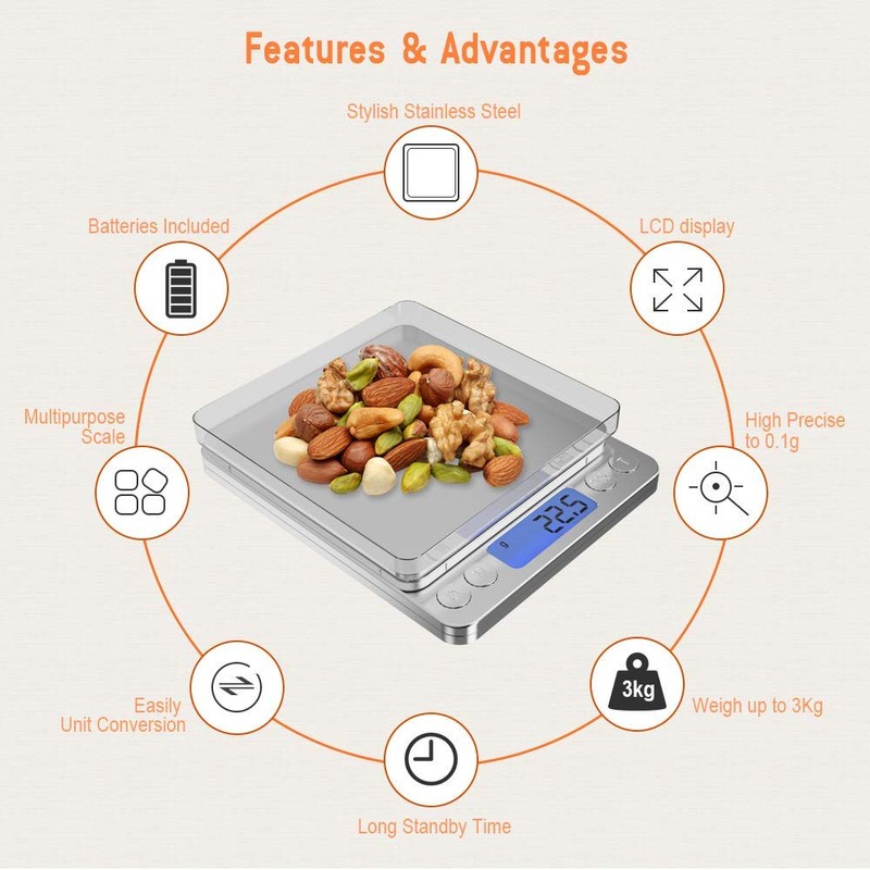 VersionTECH. Kitchen Scale, Electric Digital Food Scale for Baking Cooking