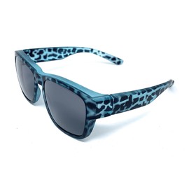 Incredible Bargains The Reflector Fit Over Glasses, OTG, Polarized Unisex Wrap-Around Sunglasses, Matte Blue Tortoise