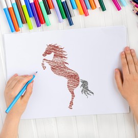 NAKLEO Stencils Painting for Children, Set of 8 15 x 15 cm Horses, Children's Creative Drawing Stencils, Plastic Reusable Painting Stencil DIY Crafts, Paper Wall Wood Fabric