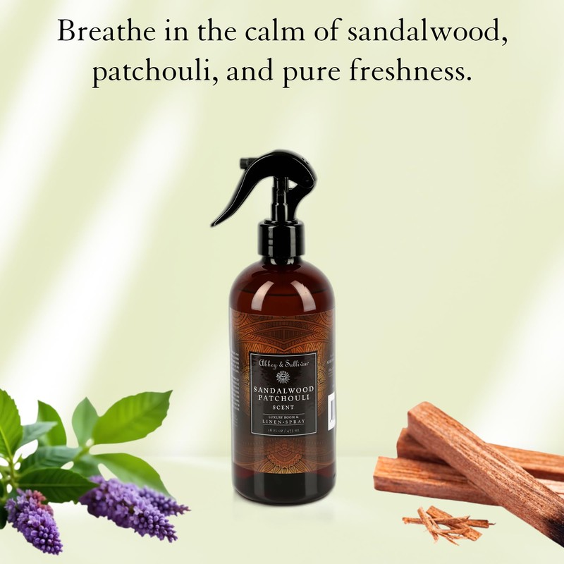 Abbey & Sullivan Linen Spray, Sandalwood & Patchouli, Warm and
