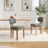 Modern Black Chenile Upholstered Solid Wood Dining Room Chair Set