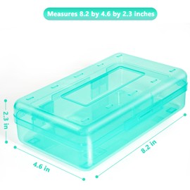 DANRONG Pencil Box, Large Capacity Pencil Case, Plastic Pencil Boxs for Kids Girls Boys Adults, Hard Crayon Box Storage with Snap-Tight Lid for School Office Supplies