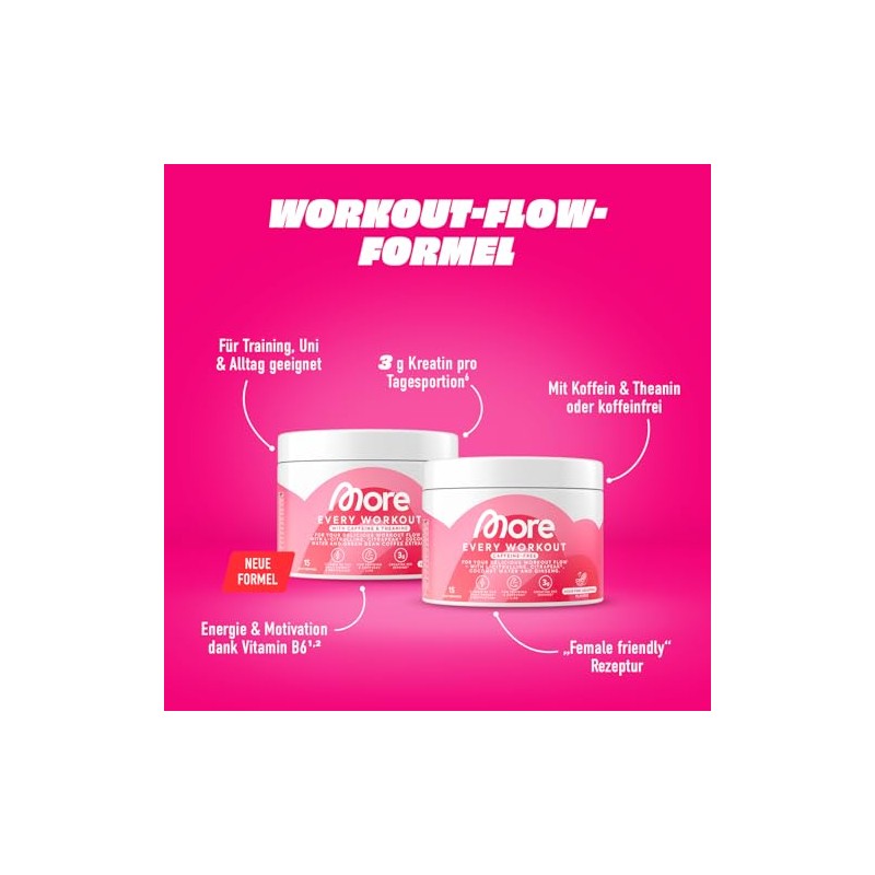 MORE Every Workout, Pink Grapefruit with Caffeine & L Theanine,