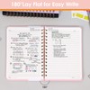 Hardcover Spiral Notebook for Women, A5 Lined Pink Journaling Notebooks