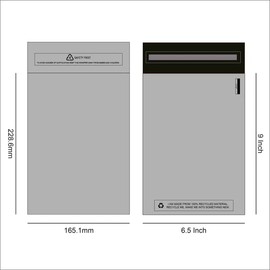6.5 X 9 inch (100 Pack) Recycled Strong Grey Mailing Poly Postal Self Seal Bags Large to Small Mailing Bags Postage Packaging Assorted Mailers Posting Shipping Post Parcels Package Bags Various Sizes