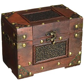 Rustic Studded Index/Recipe Card Box with Antiqued Latch (Large)