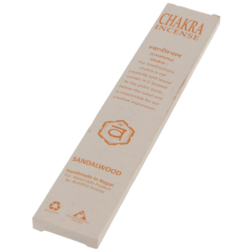 GURU SHOP Chakra Incense, Sandalwood Incense Sticks, Navel, Beige, 22