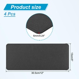 PATIKIL 12 x 5 Inch Felt Bag Base Shaper, 4pcs Bag Bottom Pad Organizer Insert Rectangle Liner Board for Purse Handbag Tote Travel Bag Canvas Cosmetic, Black