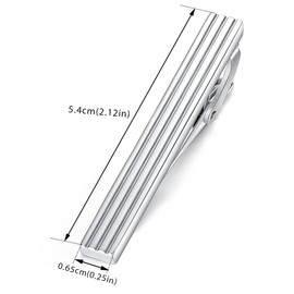 Honey Bear 5.4 cm Men's Tie Clip Set for Normal Tie Stainless Steel Tie Clip, Silver, Multi-Way, stainless steel, Without Stone