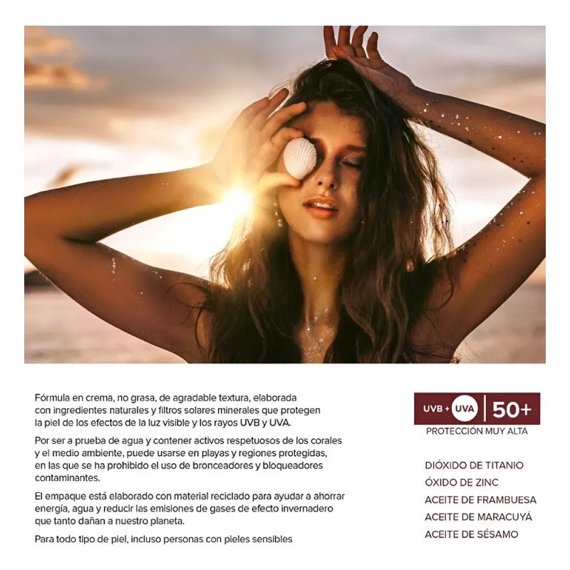 Protector Solar Fps 50+ Ecologico Frambuesa Y Maracuya