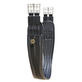 T TEKE Contoured Chafeless Girth for Horses, Airflow Waffle PVC Foam Construction with Double Side Heavy Duty Cotton Elastic and Stainless Steel Buckles (38"-56")
